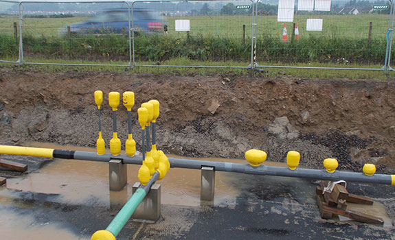 Diverted gas pipes were also protected with Denso systems