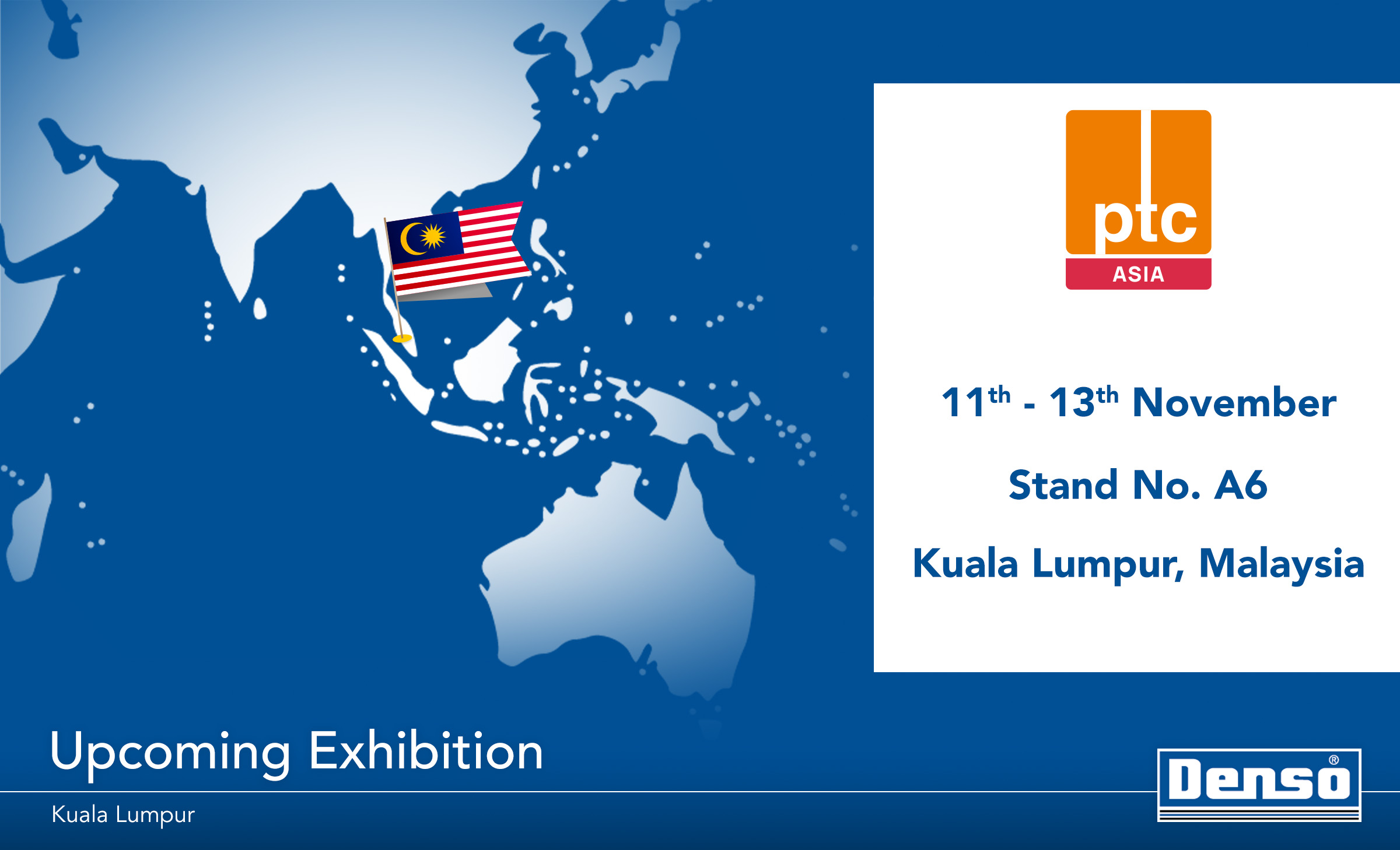 Exhibition graphic showing the world map and the Malaysian Flag. Text displaying exhibition details.